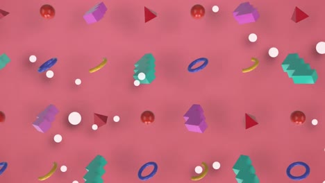 animation of abstract shapes on pink background