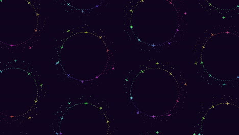 colorful circles forming a circular pattern on a dark backdrop create a visually pleasing seamless design in this image
