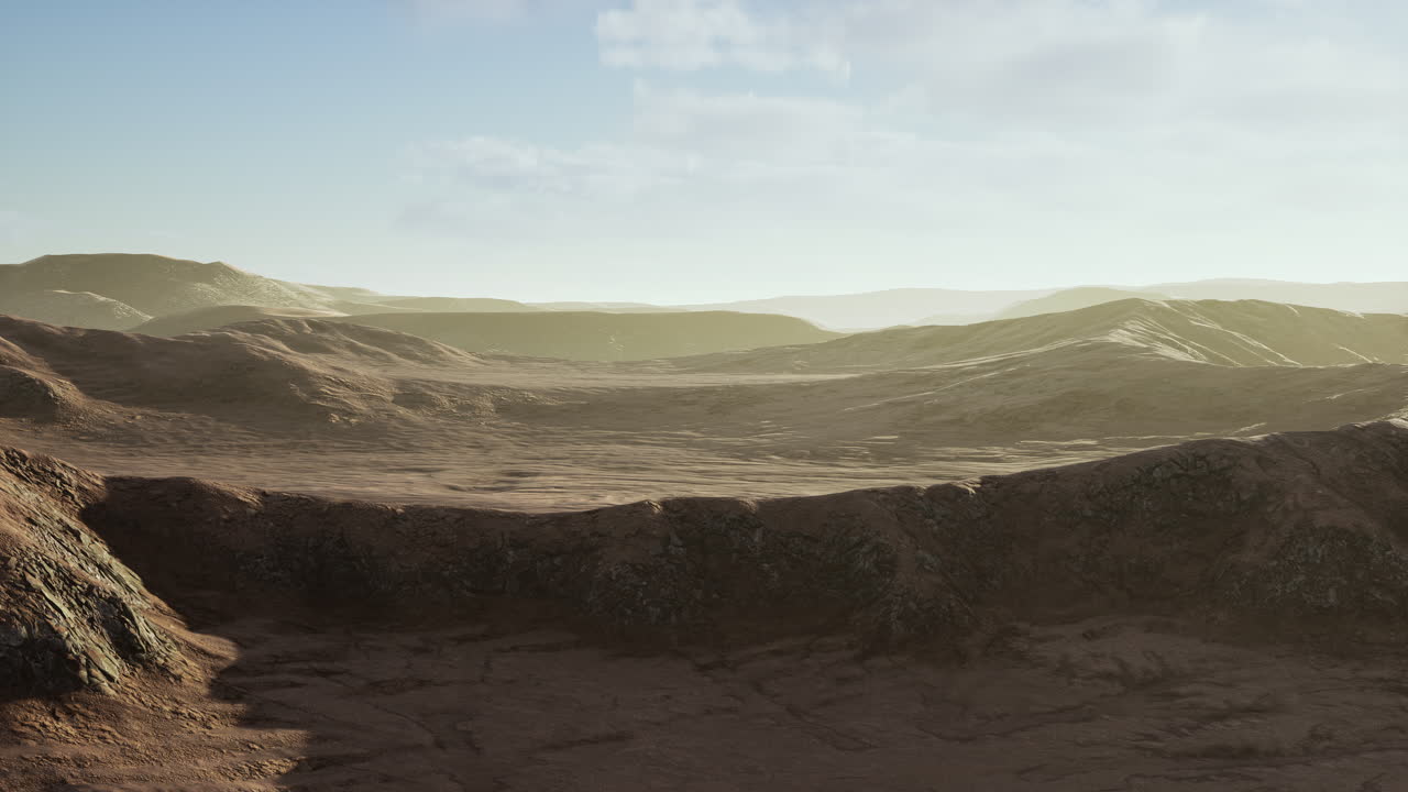 Sunset over the sand dunes in the desert