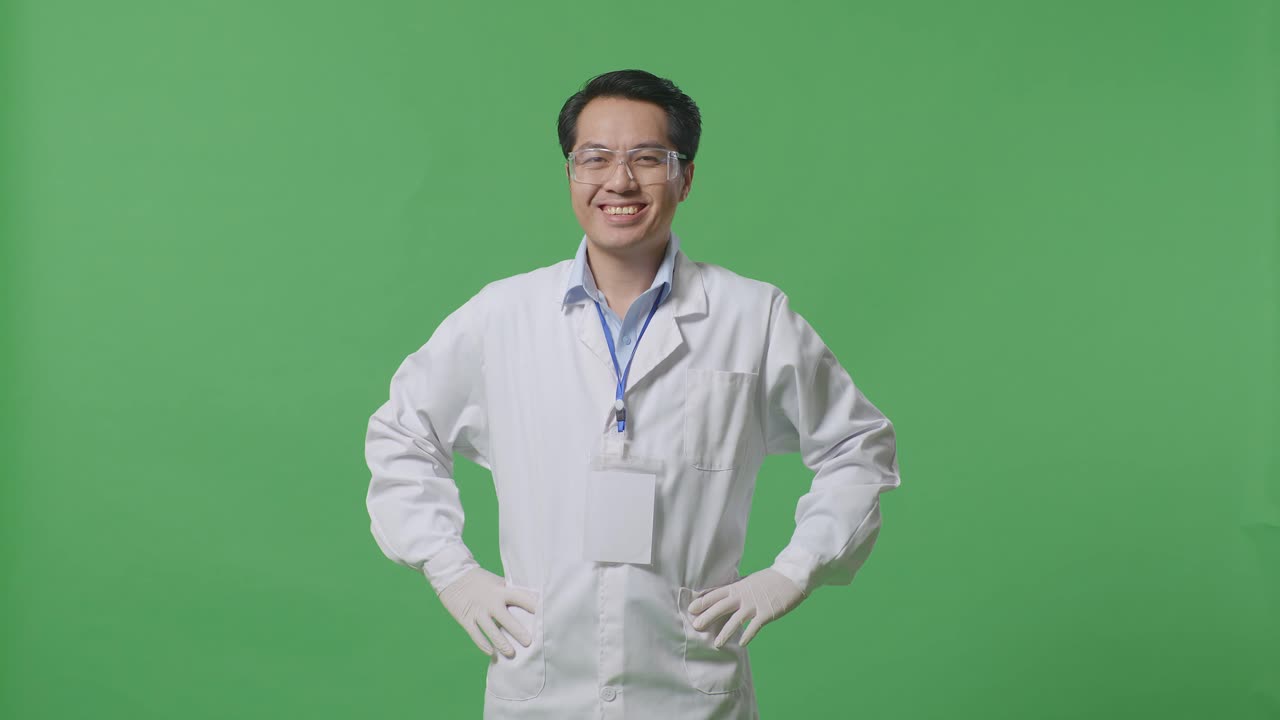 Smiling Scientist in Lab Coat