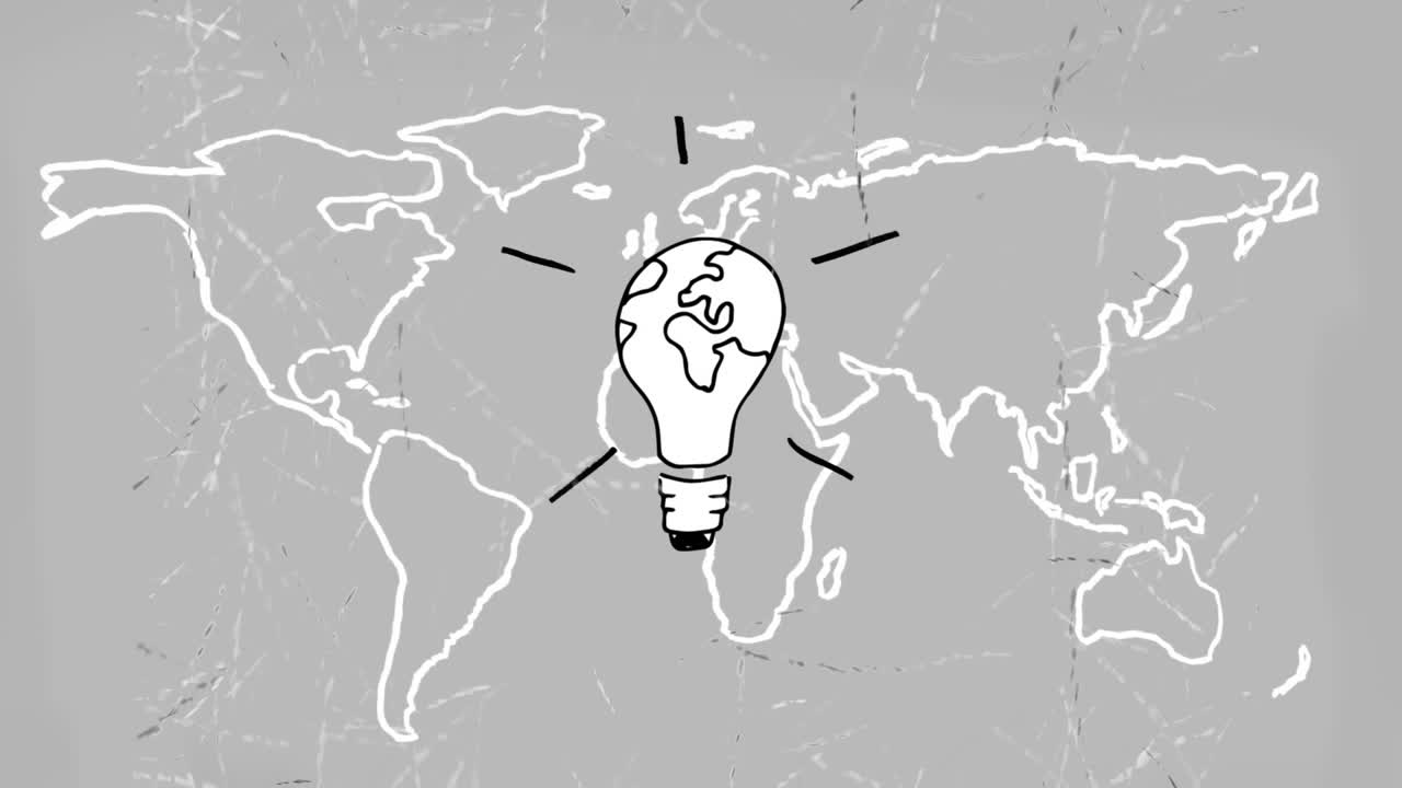 animación digital de una idea global