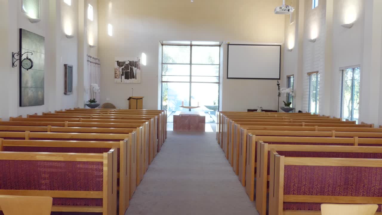 장례식을 위한 종교 예배당이나 장례식장 촬영