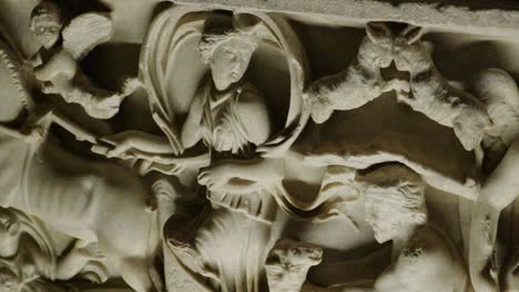 mythological roman sarcophagus with the myth of selene and endymion