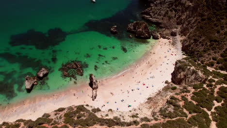 top view of the beach on the atlantic ocean