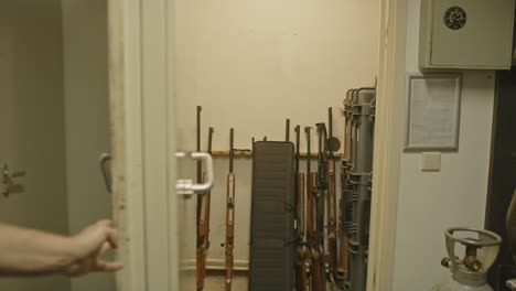 large vault filled with rifles