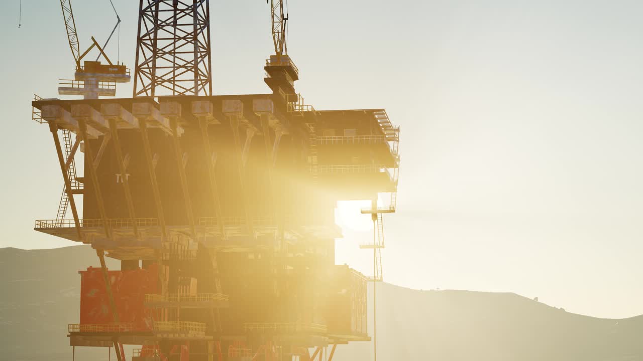 Olieboreplatform på havet