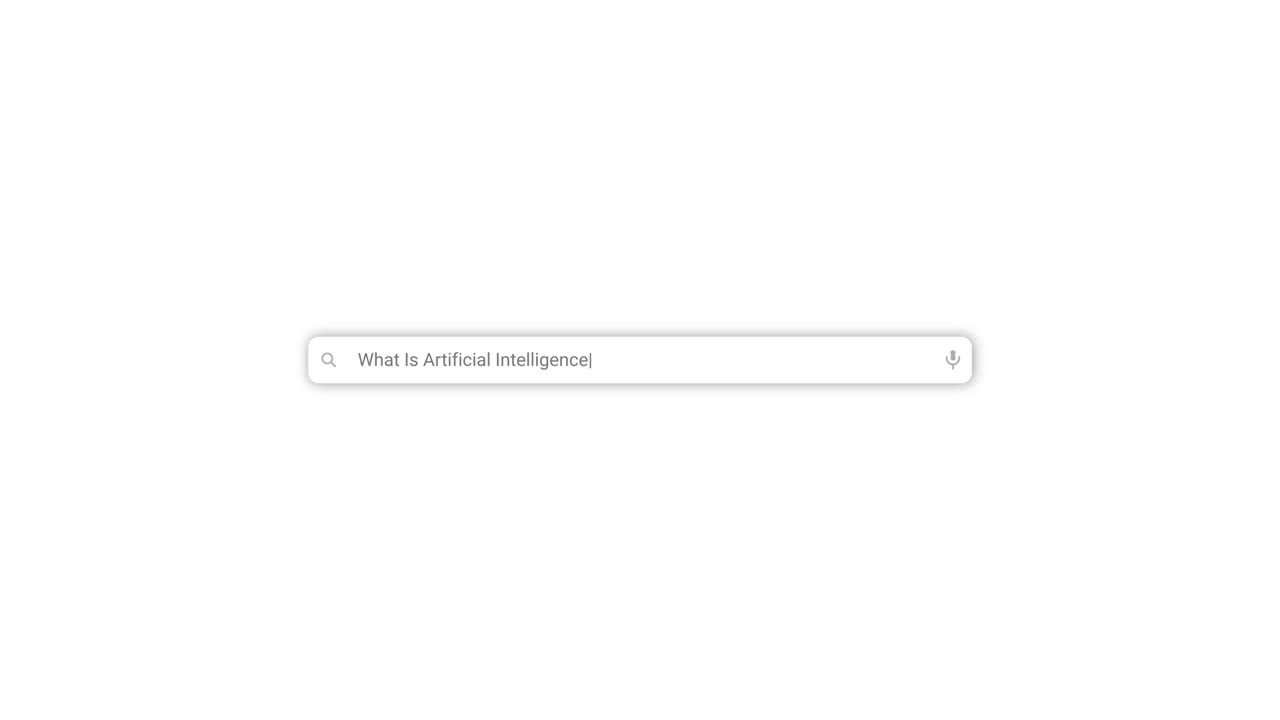Typing 'What Is Artificial Intelligence' into a Search Bar