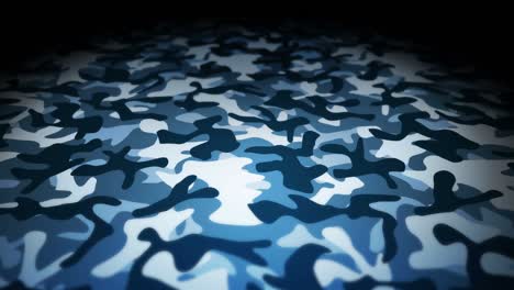 fondo de patrón de camuflaje azul. concepto de uniforme militar. línea abstracta y textura de onda. animación de bucle.