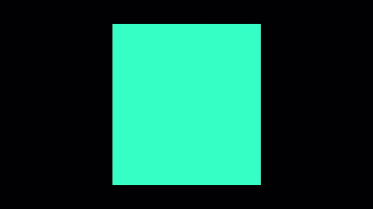 Animated Turquoise Rectangle Expanding and Shrinking on Black Background