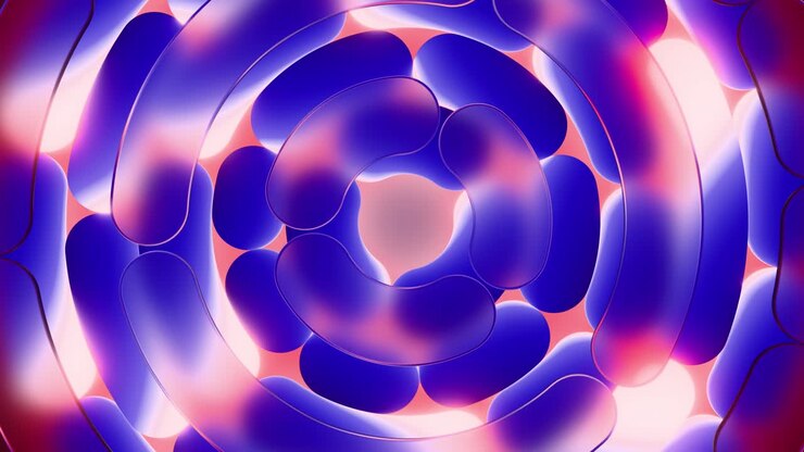 Fundo Abstrato Dinâmico com Anéis e Formas Pulsantes