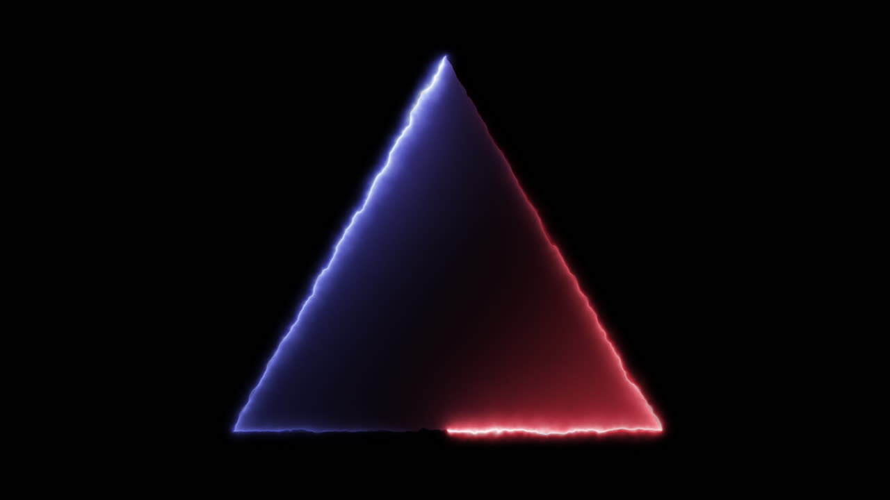 Futuristic Triangle Border with Glowing Neon Loop