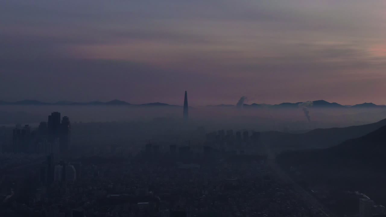la vista de gangnam al amanecer, seúl