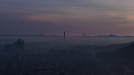 Die-Ansicht-Von-Gangnam-Im-Morgengrauen,-Seoul