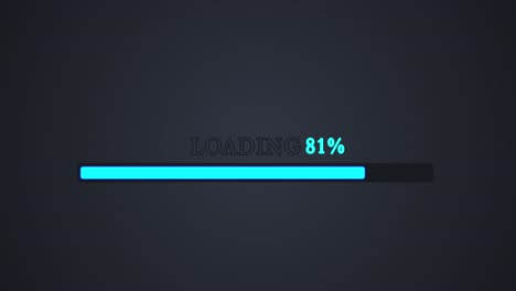 technological loading bar with blue neon