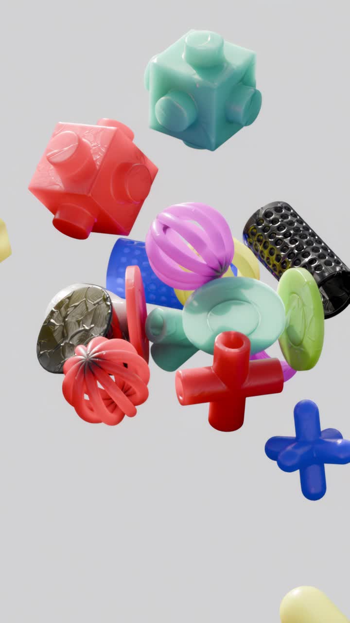 formas geométricas renderizadas en 3d abstractas y coloridas