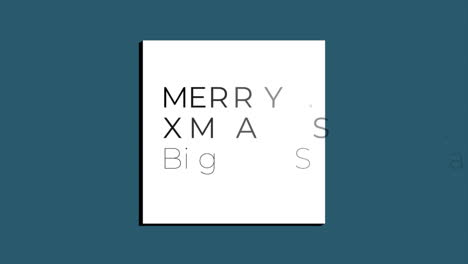 modern merry xmas and big sale text on blue gradient