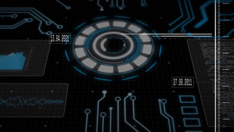 animation of diagrams and data processing over scope scanning with connections