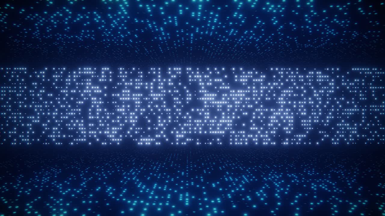 Abstract Digital Data Flowing in Blue Cyberspace