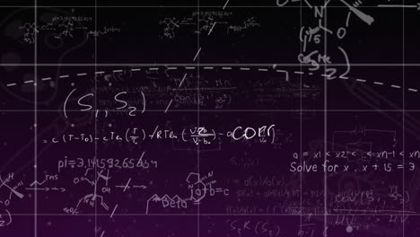 animación de fórmulas matemáticas e iconos de colores sobre un fondo negro