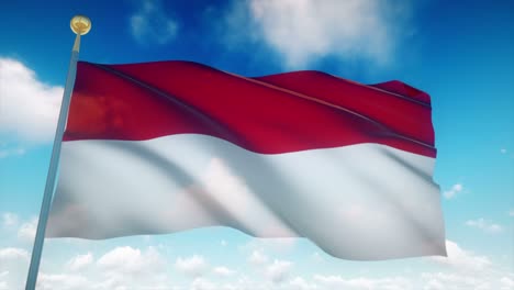 4k bandera muy detallada de mónaco en bucle