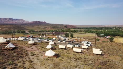 canvas tents and luxury bungalows at zion wildflower resort, glamping at zion national park