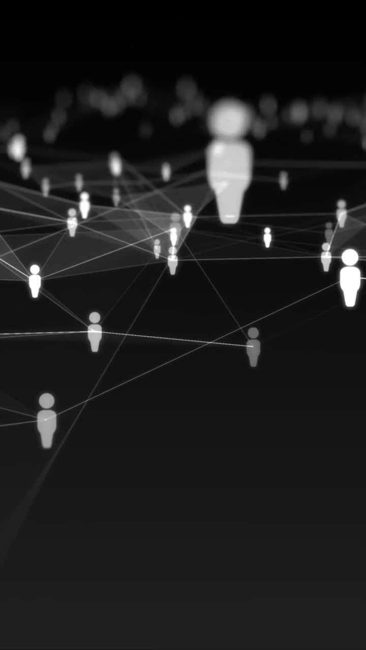 Abstract Digital Network of Connecting People Icons