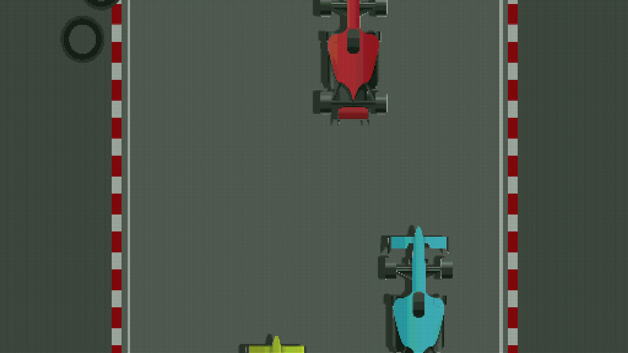 움직이는 거리에서 경주하는 자동차와 함께 비디오 게임 화면의 애니메이션