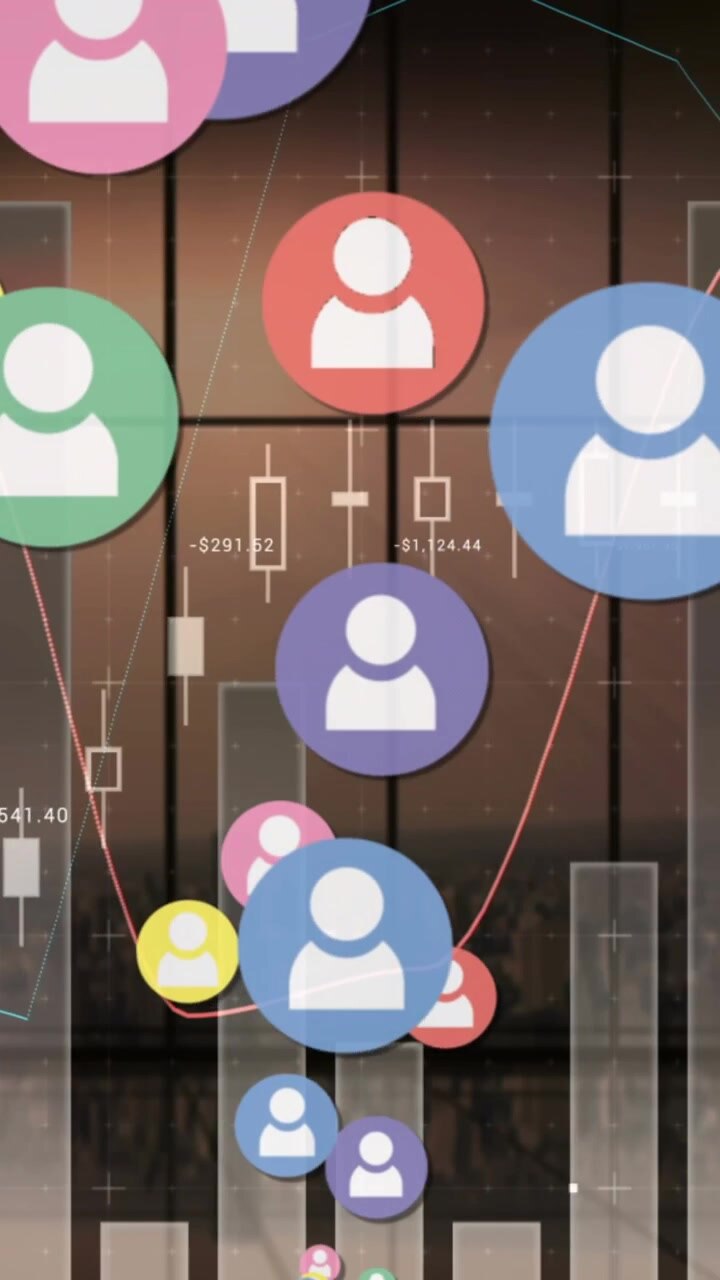 Animation af ikoner over statistik