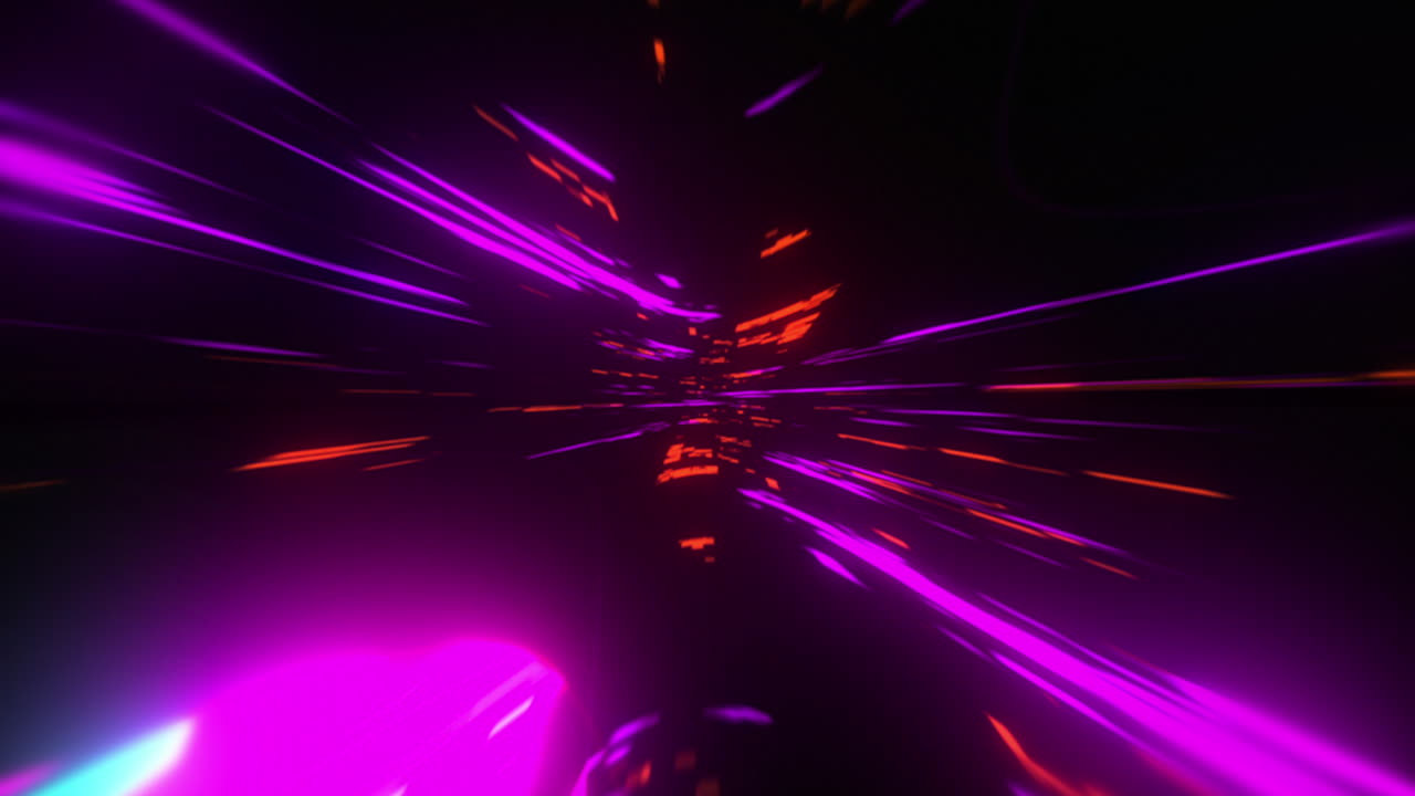 animación de un túnel colorido que se mueve sobre un fondo negro