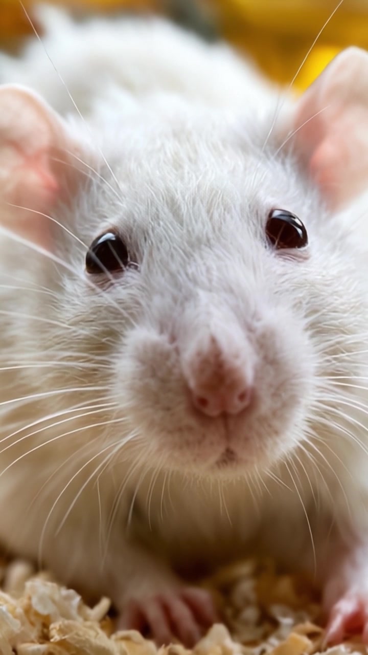 Esplorando l'affascinante vita di un curioso ratto bianco in un ambiente accogliente, che mostra le sue adorabili caratteristiche e la sua personalità giocosa.