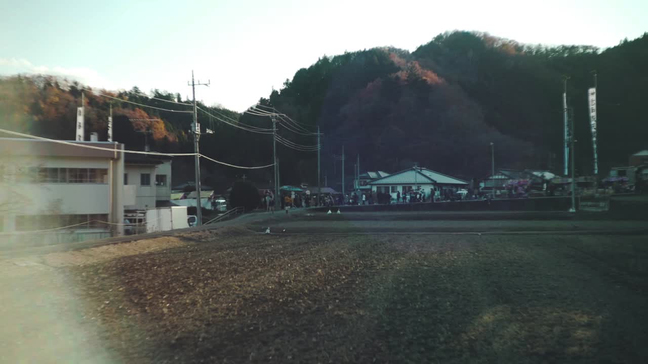 Bright Sunlight Shining Over The Mountains And Fields In Chichibu City, Tokyo, Japan. - wide panning shot