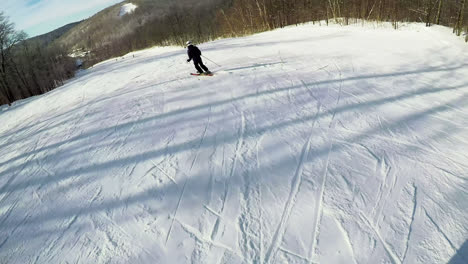 man skiing in snowy area 4k