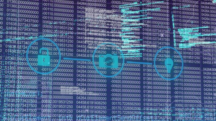 Animation of networks of connections and data processing over icons