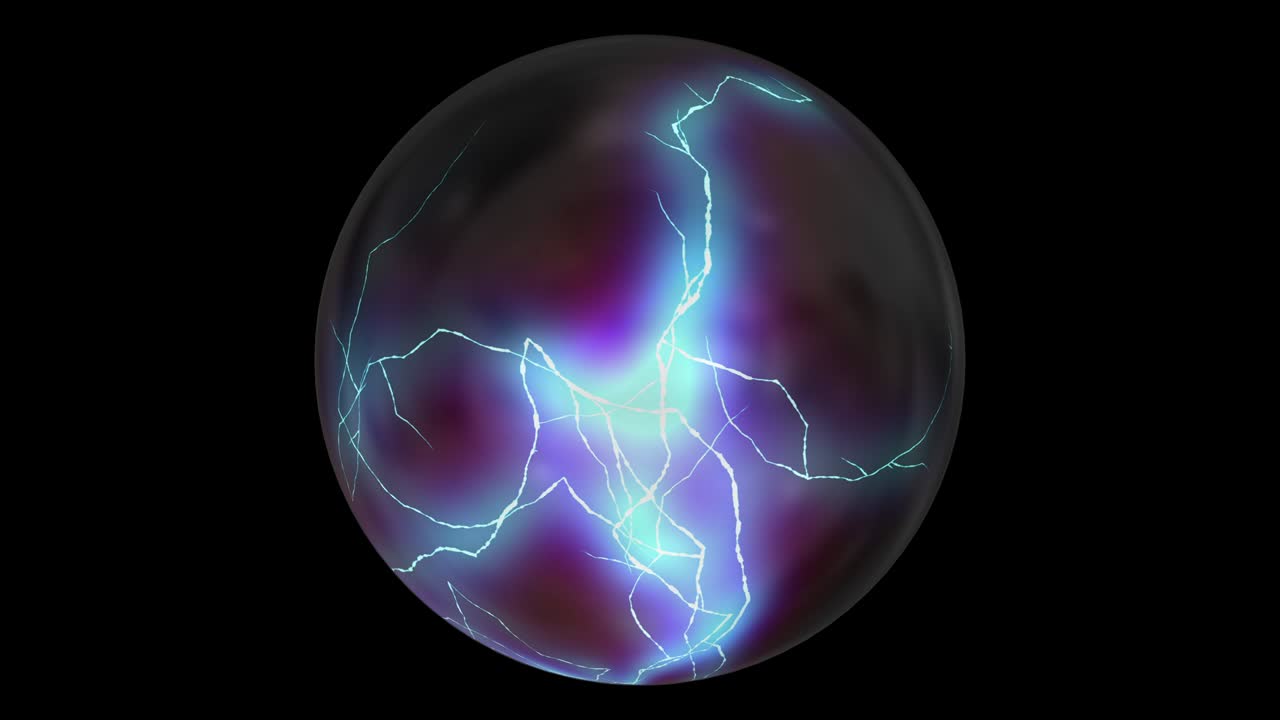 bola de cristal mágica para la adivinación. descargas de electricidad. predicción del destino, el futuro