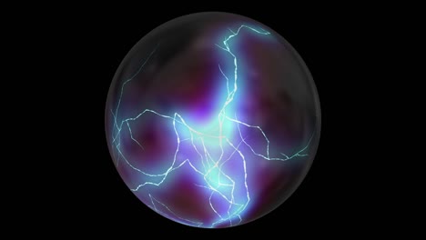 magic crystal ball for fortune telling. electricity discharges. prediction of fate, future