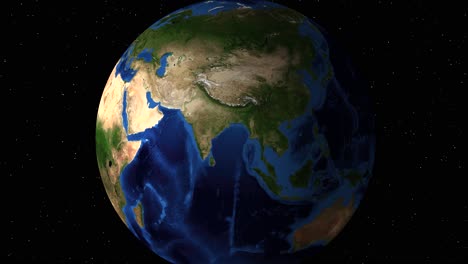 progressive close-up view of india from space.