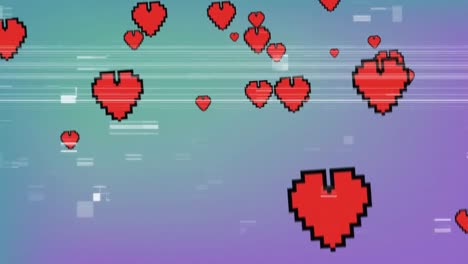 iconos de corazón y estática