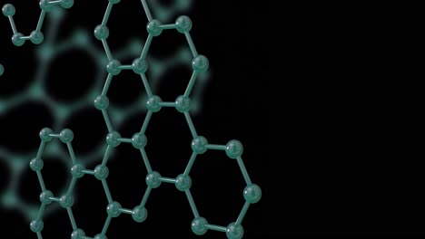 animation of 3d micro of network of molecules on black background