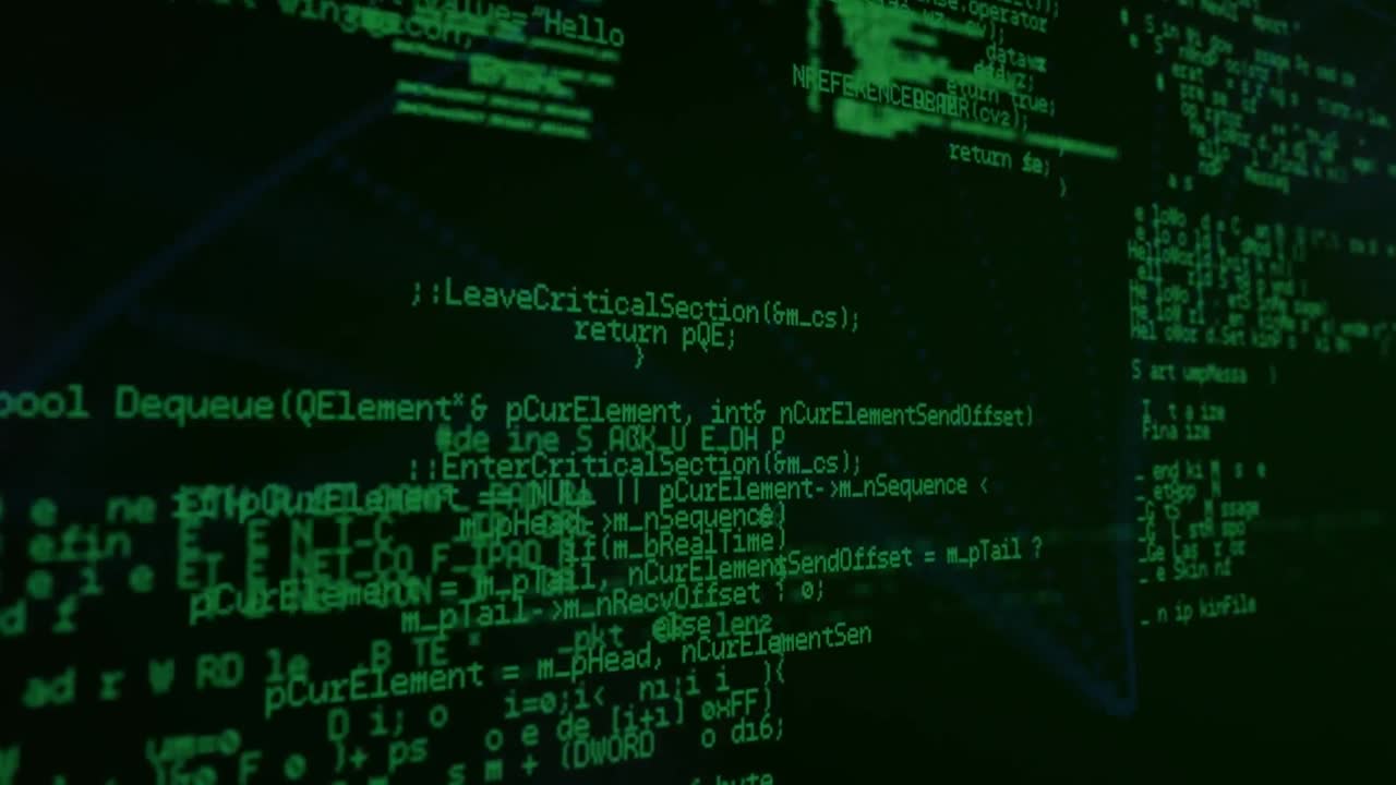 digitale animation der dna-struktur, die über die datenverarbeitung gegen schwarzen hintergrund spinnt