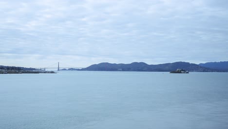 time lapse: view of golden gate bridge and alcatraz island in the bay area