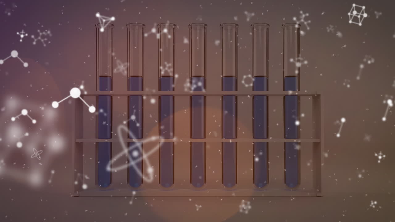 실험실에서  ⁇ 플 위에 있는 분자의 애니메이션