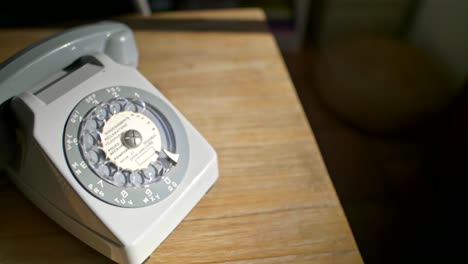 old telephone on table