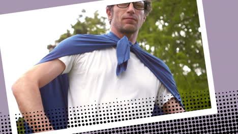 hombre con una capa azul