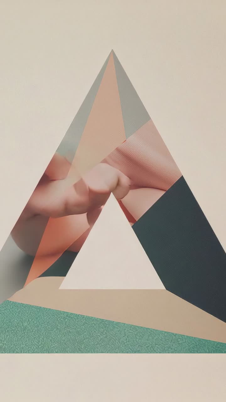 Vertical video: Hand entering triangle overlay after light shift pinching unseen object, retracting