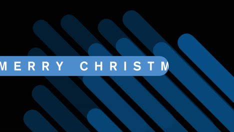 merry christmas with blue stripes pattern on black gradient