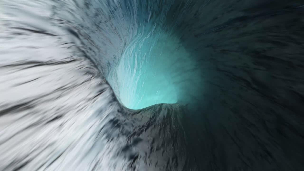 invertir el movimiento continuo dentro del túnel infinito de la cueva de hielo congelado