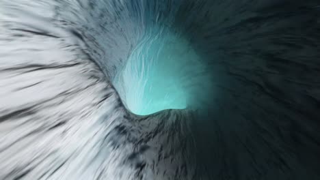 Reversing Seamless Motion Inside Infinite Frozen Ice Cave Tunnel