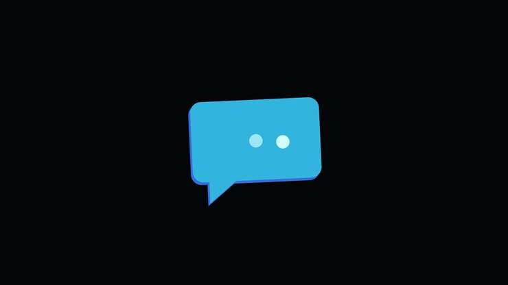 Animated Blue Speech Bubble with Typing Indicator
