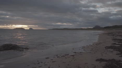 early morning during sunrise in scottish beach