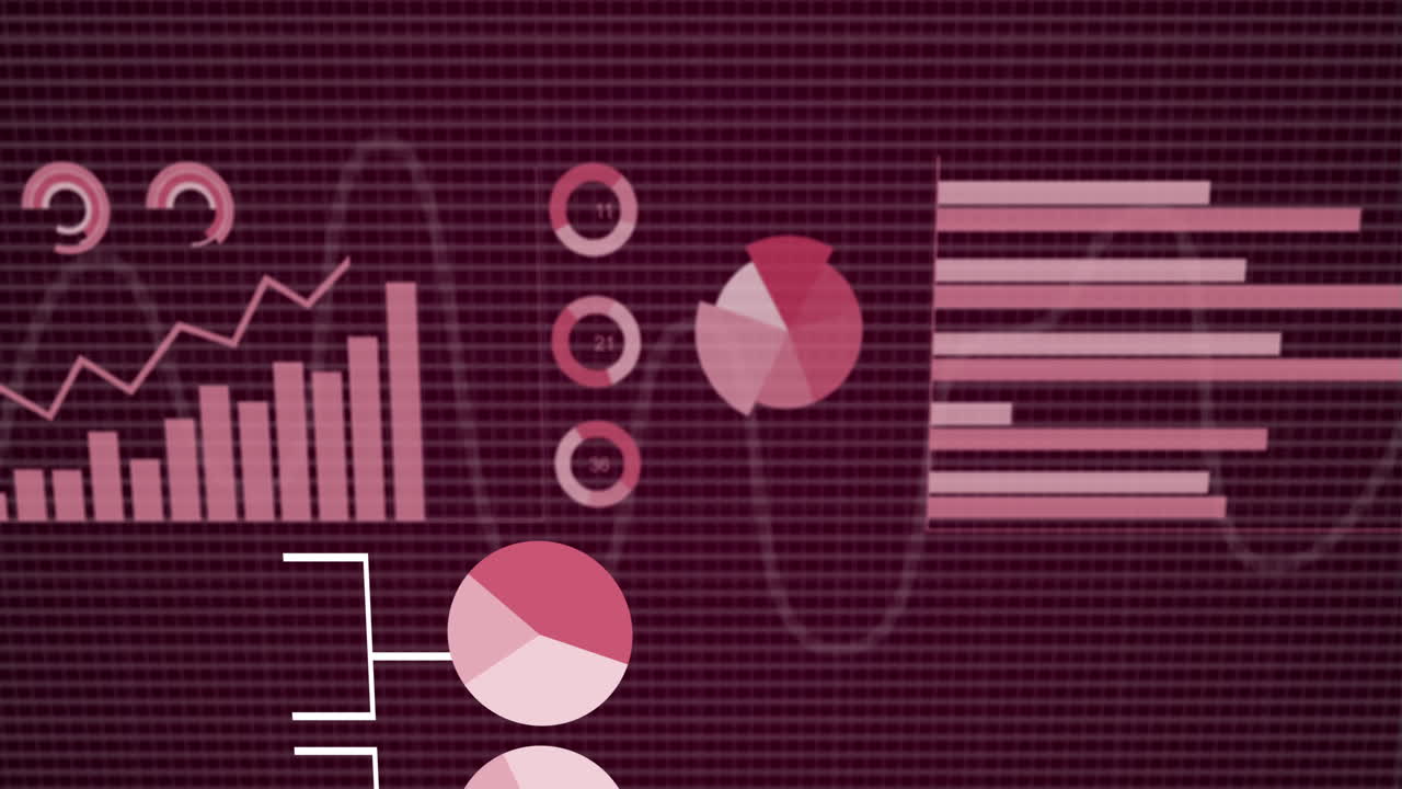animación del procesamiento de datos financieros a través de la red